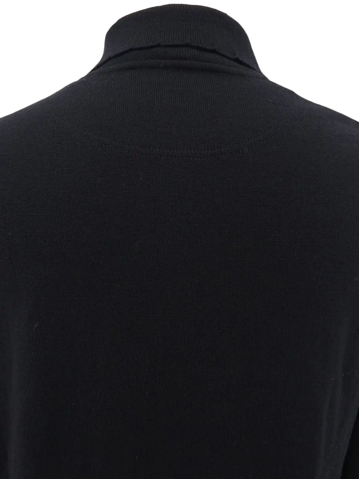 シェルロゴボタン長袖ポロシャツ ブラック