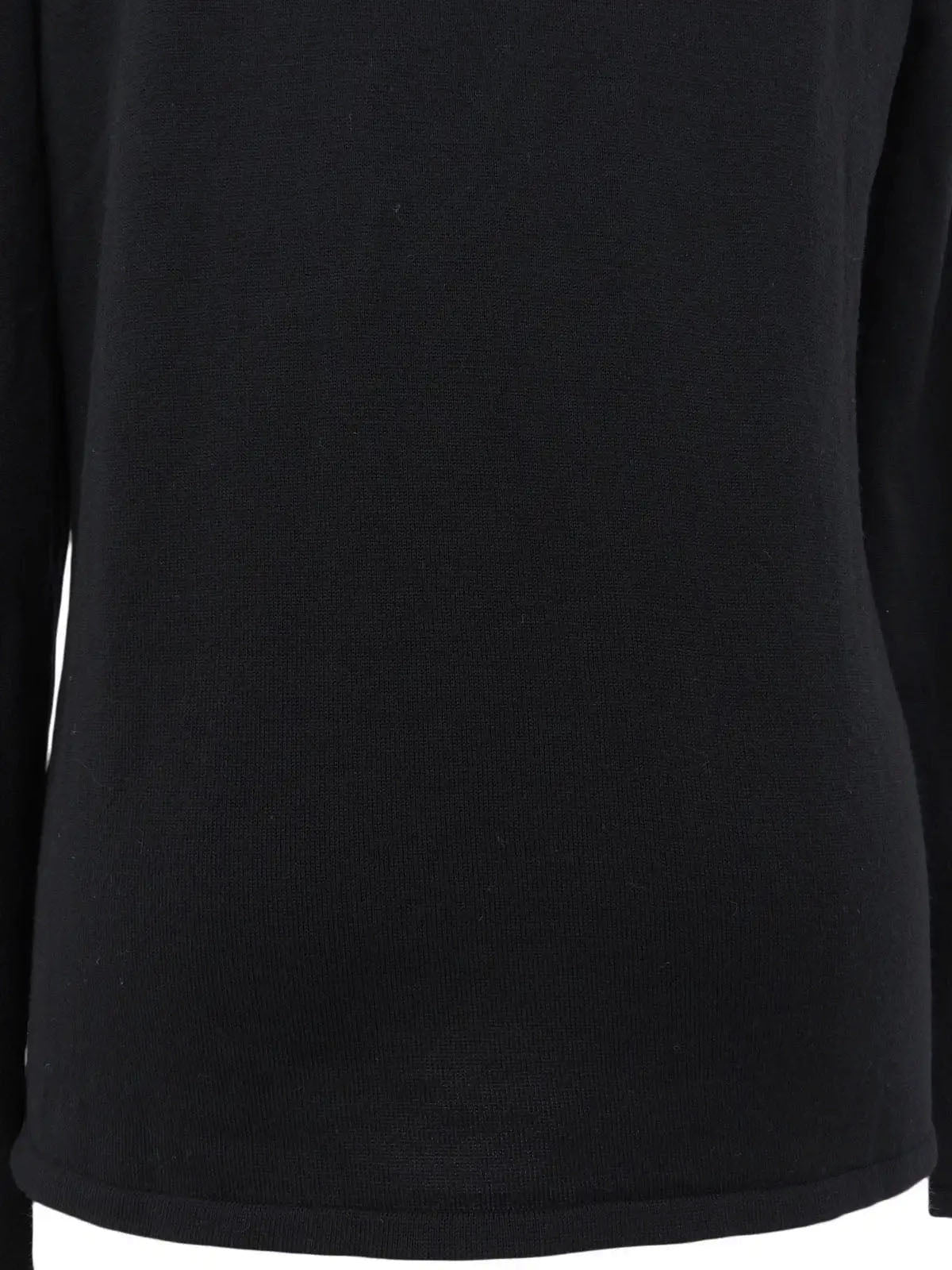 Shell Logo Button Long Sleeve Polo Shirt in Black