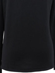 Shell Logo Button Long Sleeve Polo Shirt in Black