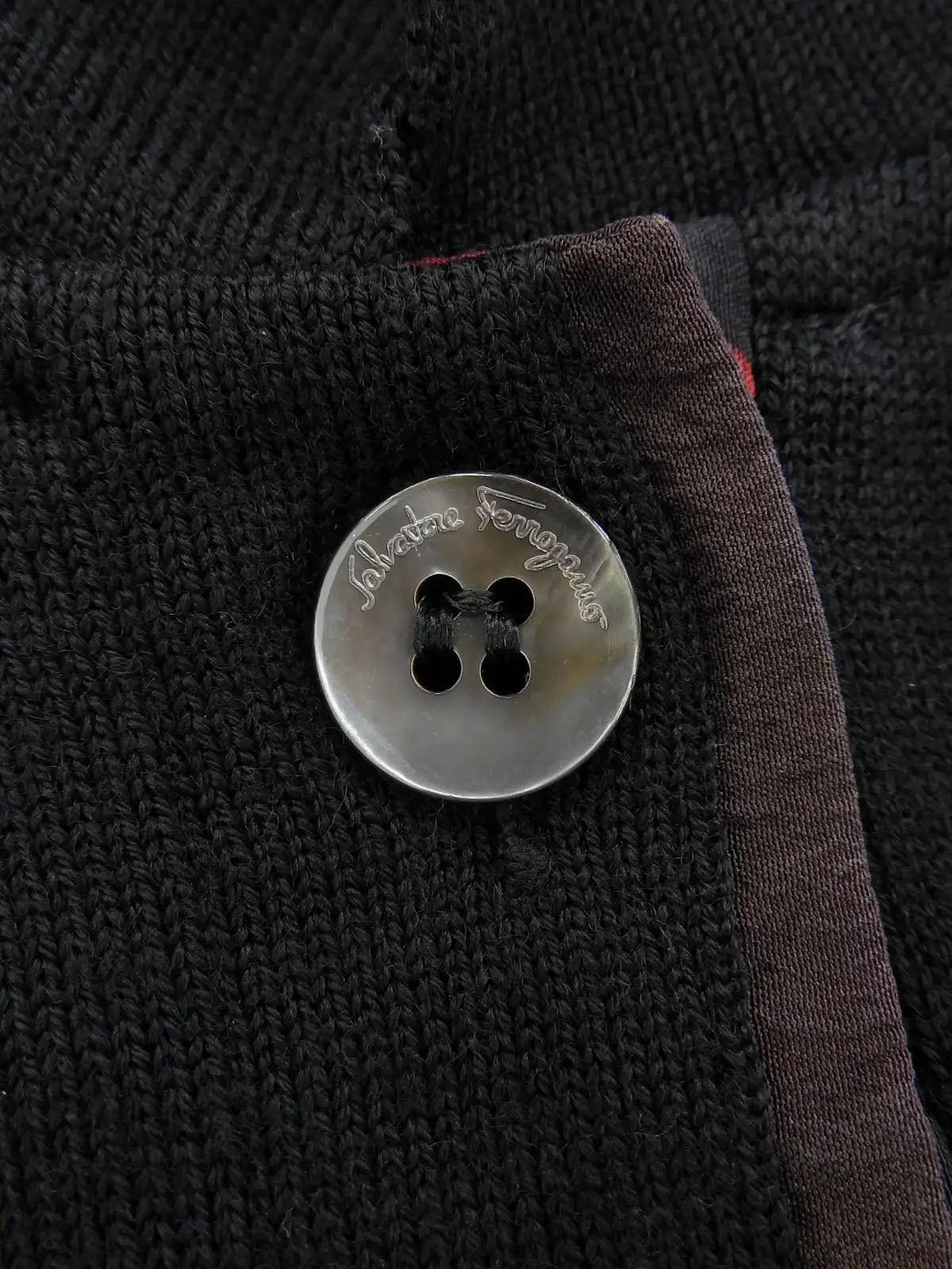 Shell Logo Button Long Sleeve Polo Shirt in Black