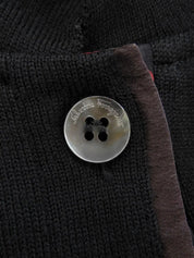 Shell Logo Button Long Sleeve Polo Shirt in Black