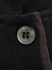 Shell Logo Button Long Sleeve Polo Shirt in Black