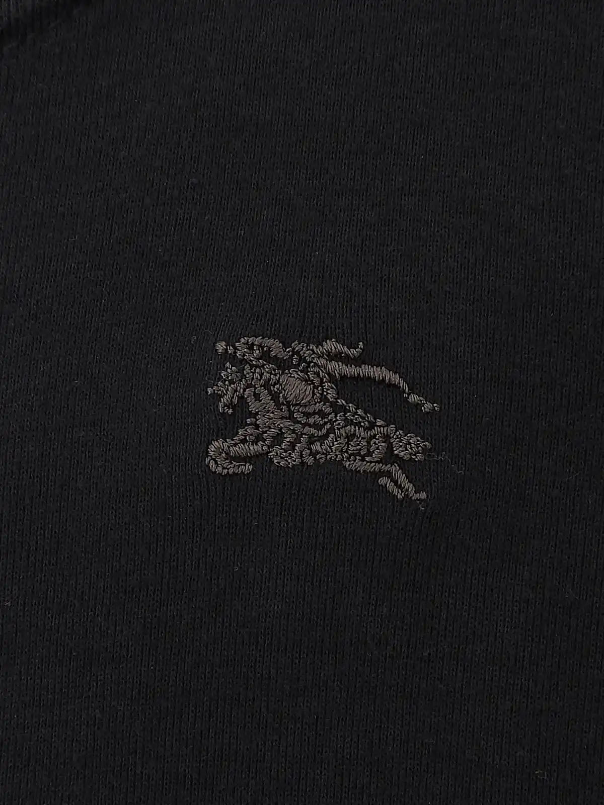 ロゴ刺繍フリルハーフスリーブトップス　ブラック