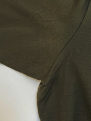 Logo Half Sleeve Top in Khaki