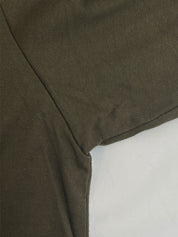 Logo Half Sleeve Top in Khaki