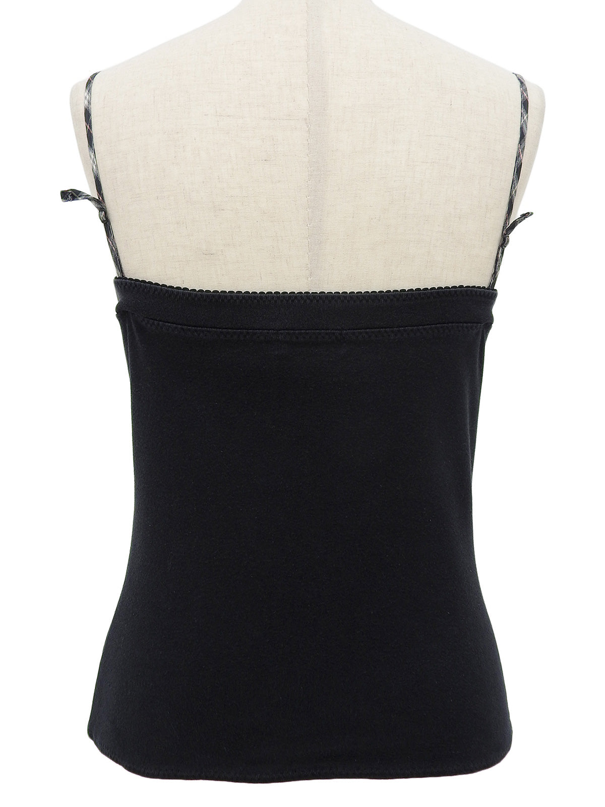 黑色棉质刺绣Logo吊带背心