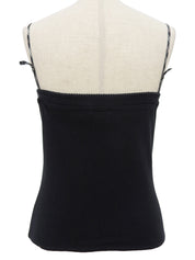 コットンロゴ刺繍キャミソール ブラック