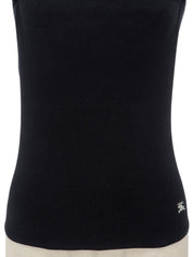 コットンロゴ刺繍キャミソール ブラック