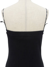 コットンロゴ刺繍キャミソール ブラック