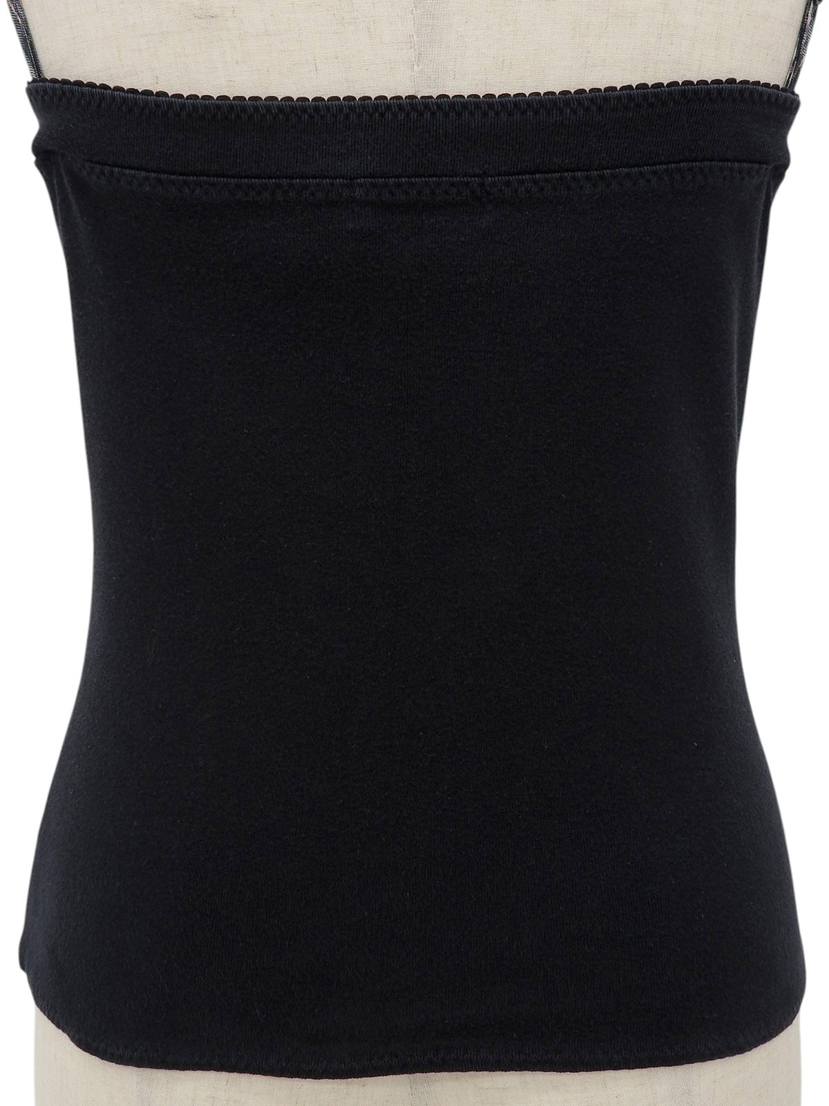 コットンロゴ刺繍キャミソール ブラック