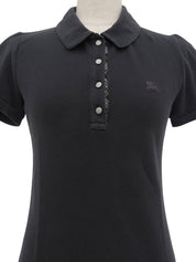 Logo Embroidered Polo Shirt in Black