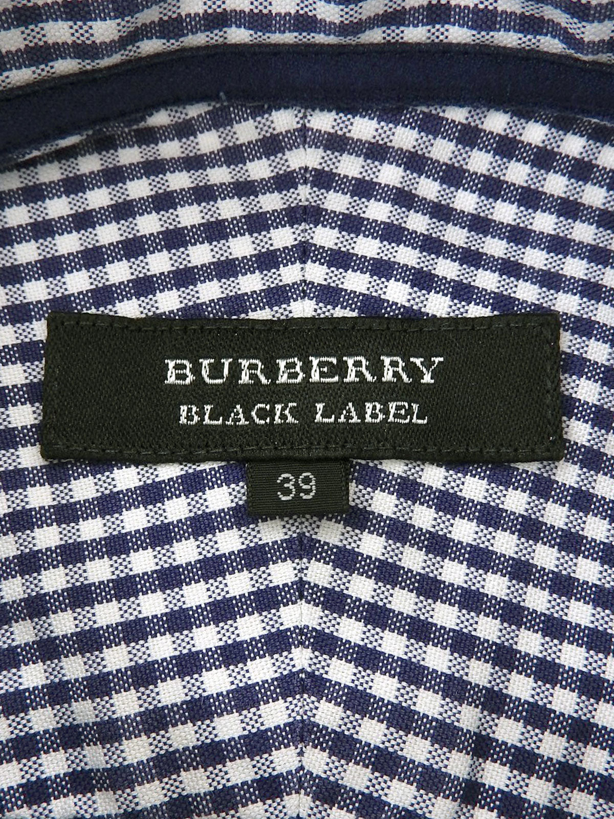 Gingham Check Pattern Logo Embroidered Short Sleeve Shirt Blue/White