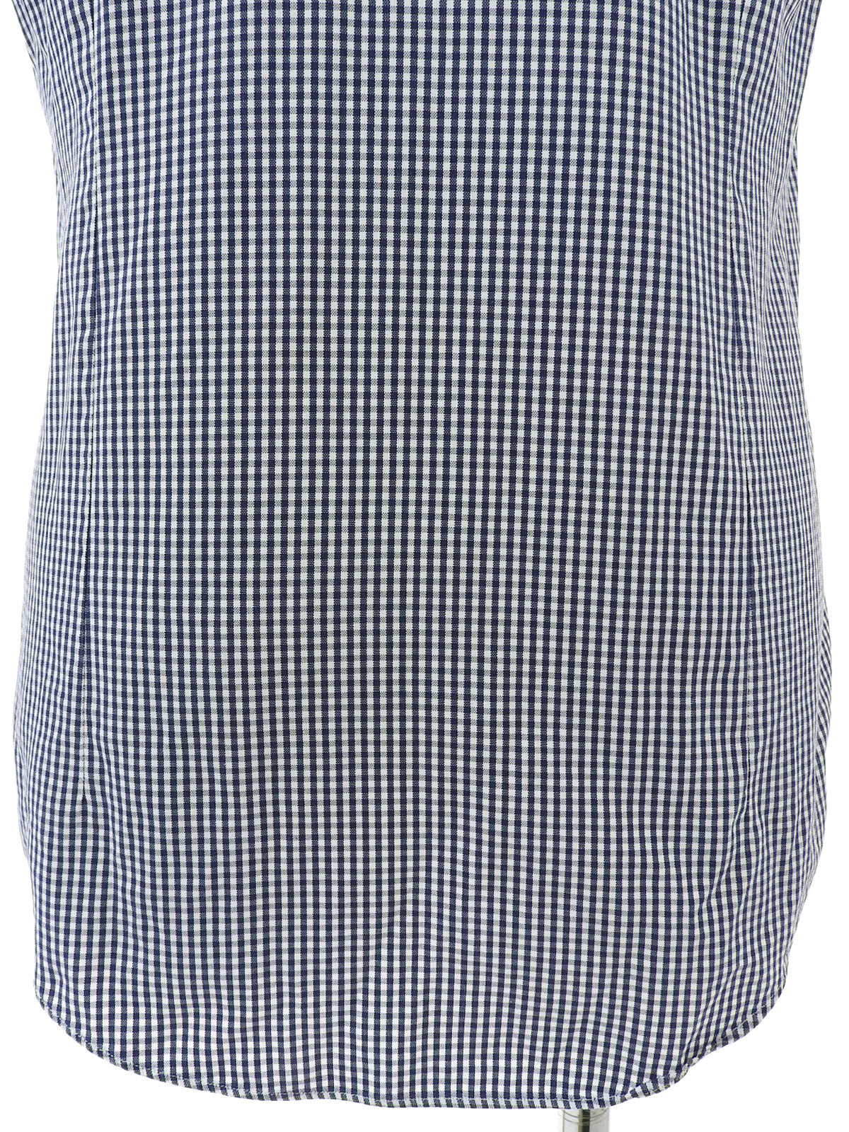 Gingham Check Pattern Logo Embroidered Short Sleeve Shirt Blue/White