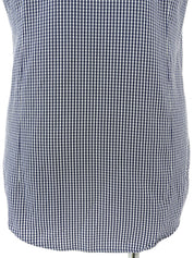 Gingham Check Pattern Logo Embroidered Short Sleeve Shirt Blue/White
