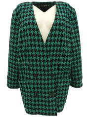 ハウンドトゥースパターンジャケット グリーン/ブラック