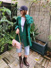 ハウンドトゥースパターンジャケット グリーン/ブラック