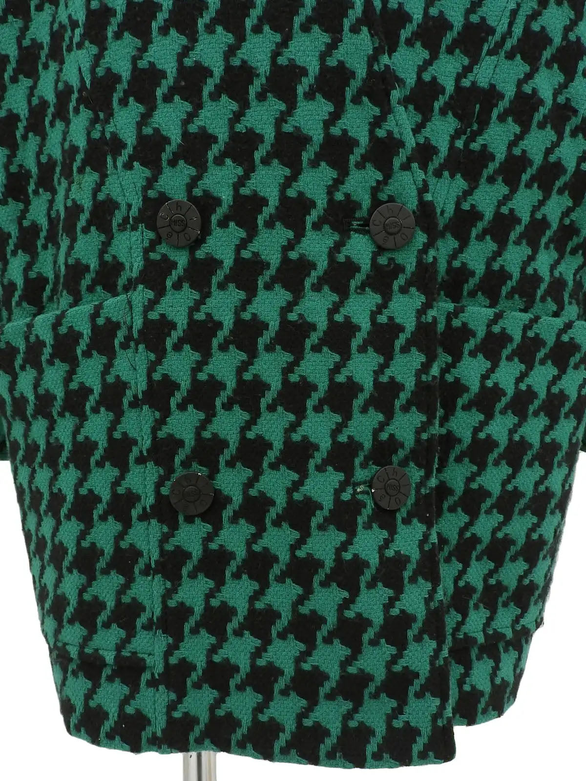 ハウンドトゥースパターンジャケット グリーン/ブラック