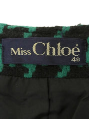 ハウンドトゥースパターンジャケット グリーン/ブラック