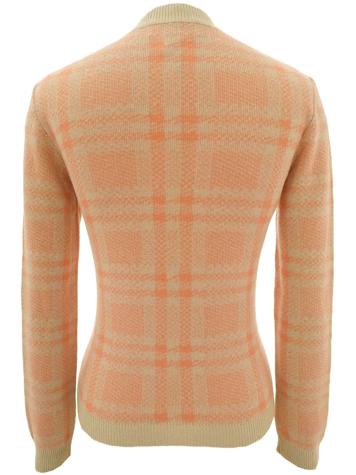 Wool long-sleeve cardigan in beige/salmon pink
