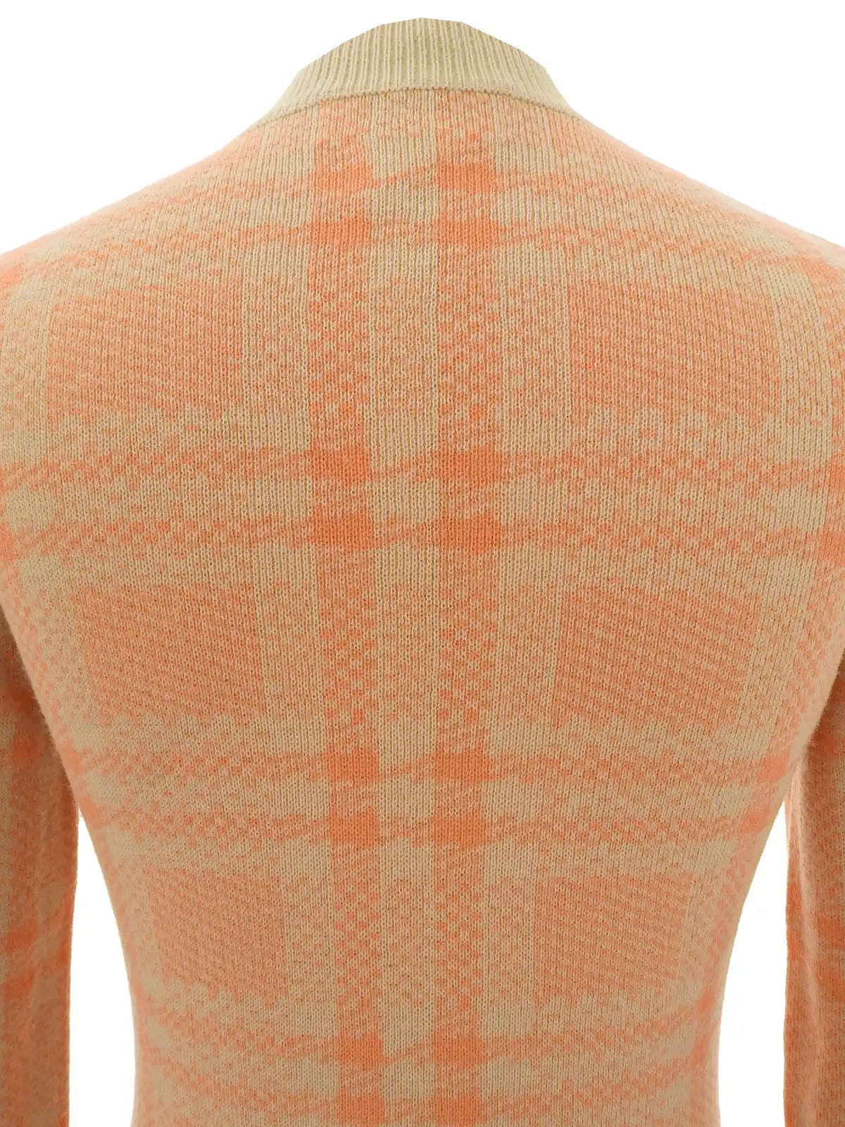 Wool long-sleeve cardigan in beige/salmon pink