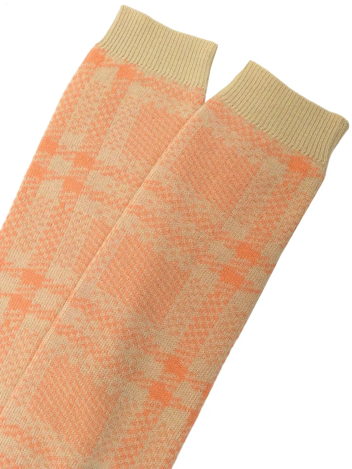 Wool long-sleeve cardigan in beige/salmon pink