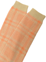 Wool long-sleeve cardigan in beige/salmon pink