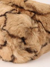 Circa 2000 Lapin Fur CC Turnlock Chain Shoulder Bag in Beige/Black