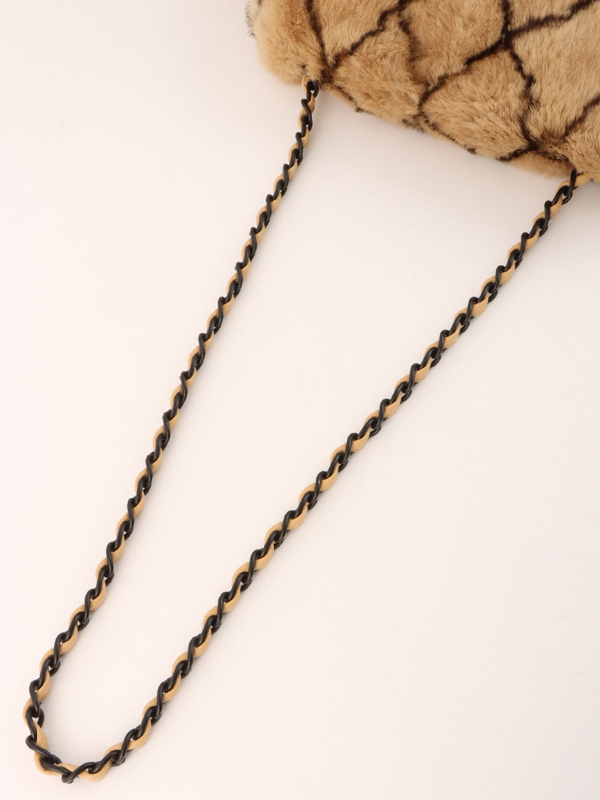 2000年頃製 ラパンファーCCターンロックチェーンショルダーバッグ ベージュ/ブラック