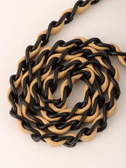 2000年頃製 ラパンファーCCターンロックチェーンショルダーバッグ ベージュ/ブラック