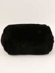 2004 Fur Clasp Chain Shoulder Bag Black