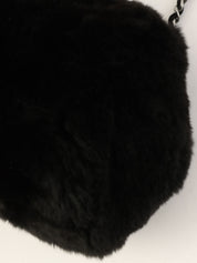 2004 Fur Clasp Chain Shoulder Bag Black