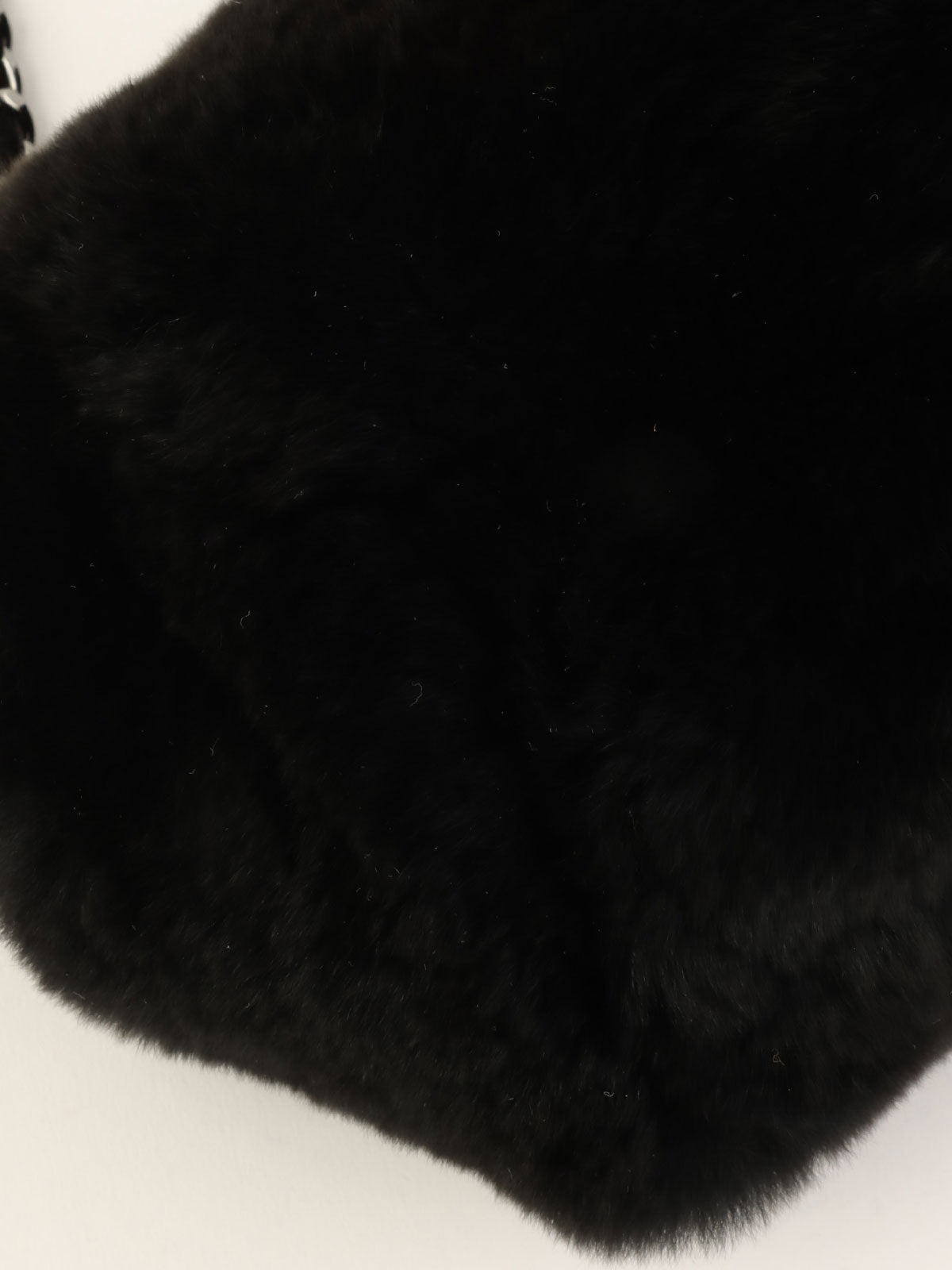 2004 Fur Clasp Chain Shoulder Bag Black