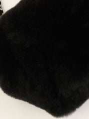 2004 Fur Clasp Chain Shoulder Bag Black