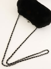 2004 Fur Clasp Chain Shoulder Bag Black