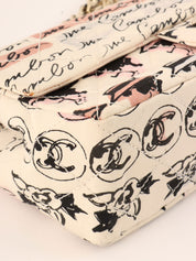 2005年頃製 コットンCCターンロックマドモアゼルミラーチャームチェーンバッグ アイボリー/マルチ