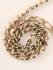 Circa 2005 Cotton CC Turnlock Mademoiselle Mirror Charm Chain Bag in Ivory/Multi