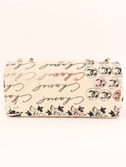 Circa 2005 Cotton CC Turnlock Mademoiselle Mirror Charm Chain Bag in Ivory/Multi