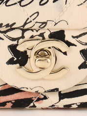 2005年頃製 コットンCCターンロックマドモアゼルミラーチャームチェーンバッグ アイボリー/マルチ