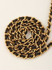 1995 Silk Satin CC Mark Stitch Clasp Chain Bag Black