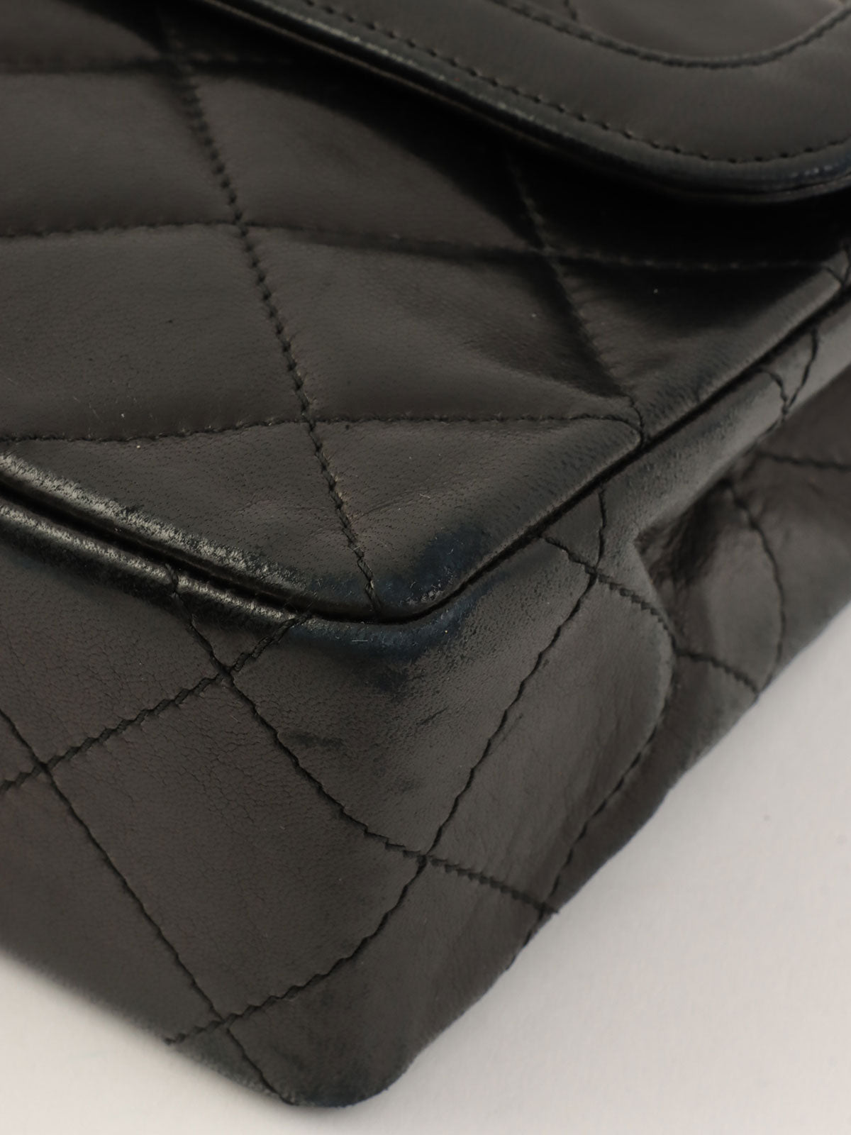 1990年頃製 パリ限定CCターンロックチェーンショルダーバッグ ブラック