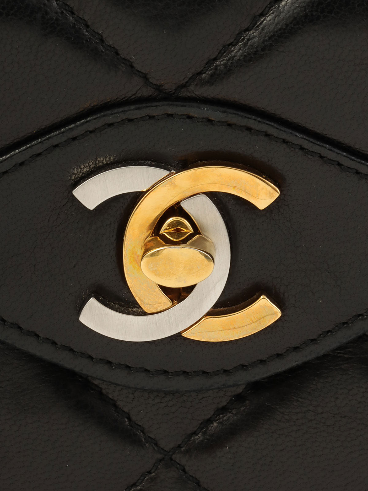 1990 Paris Limited Edition CC Turn Lock Chain Shoulder Bag, Black