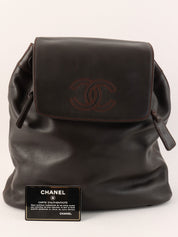 1998 CC Mark Stitch Backpack, Dark Brown