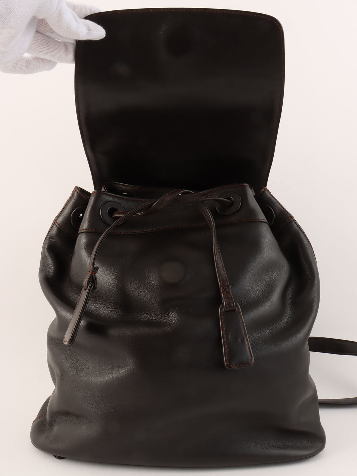 1998 CC Mark Stitch Backpack, Dark Brown