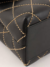 Around 2004 Made Wild Stitch CC Turn-lock  Top Handle Bag Black