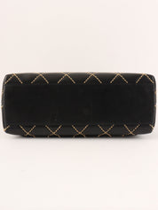 Around 2004 Made Wild Stitch CC Turn-lock  Top Handle Bag Black