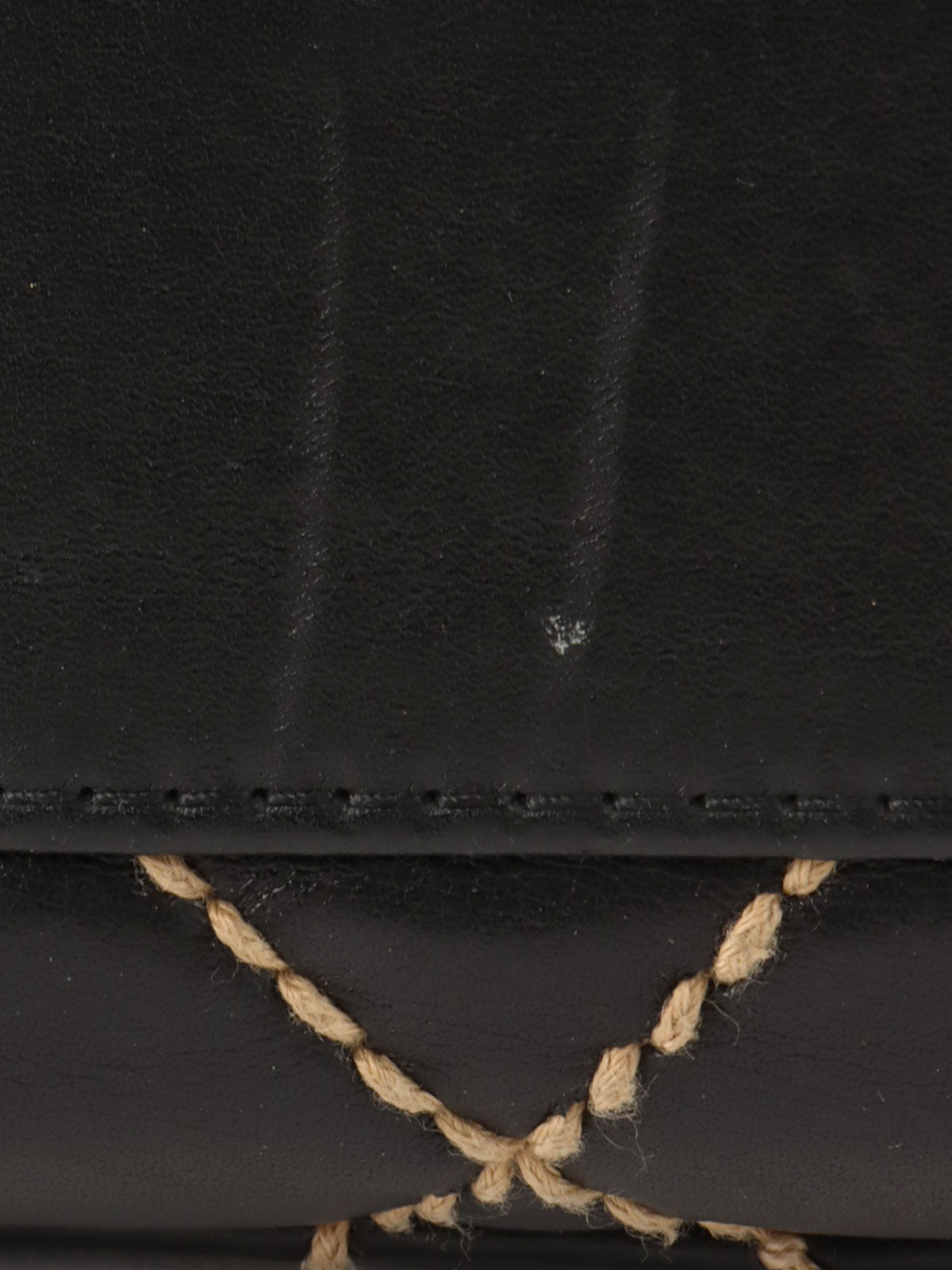 Around 2004 Made Wild Stitch CC Turn-lock  Top Handle Bag Black