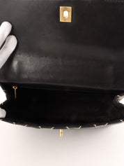 Around 2004 Made Wild Stitch CC Turn-lock  Top Handle Bag Black