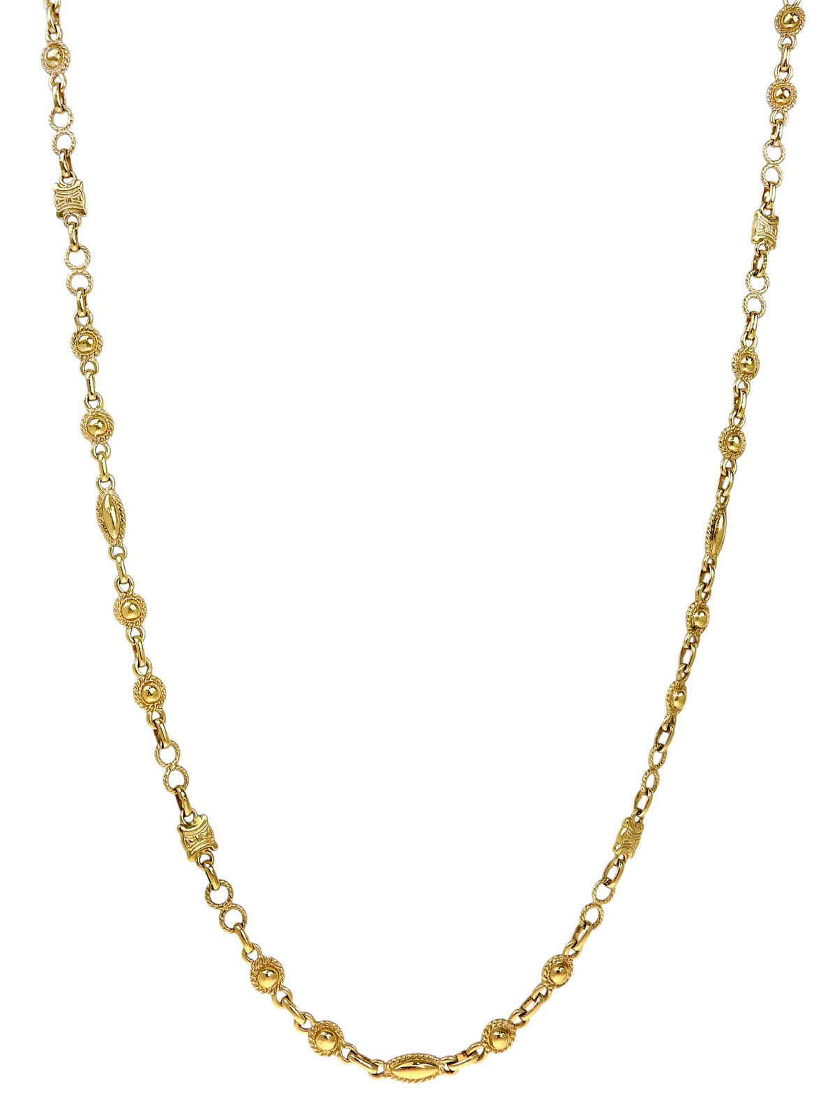 マカダムプレートロングチェーンネックレス ゴールド