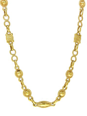 マカダムプレートロングチェーンネックレス ゴールド