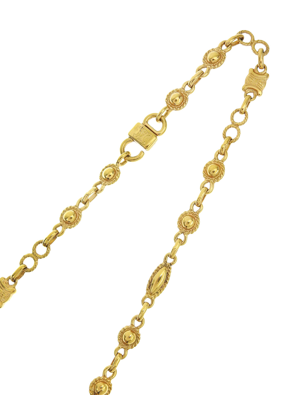 マカダムプレートロングチェーンネックレス ゴールド